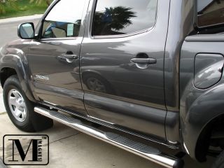 05 12 Toyota Tacoma Double Cab 4 inch Oval Stainless Nerf Bars
