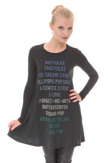 vil Longsleeve Bamboo Dress with crystals Bicycle,Tricycle Black