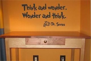 think and wonder dr seuss quote wall vinyl decal sticker