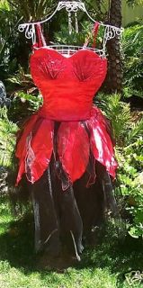 new ladies red black swan lake fairy costume dress up