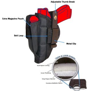 Nylon Gun holster fits AMT Automag II 3 3/8 inch barrel use left or 