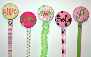 personalized monogram monogrammed pacifier clip holder