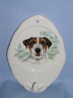 Jack Russell Terrier Dog Leash Holder Porcelain Fired Head Decal