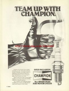 Champion Gold Palladium Spark Plug 1979 Magazine Advert #787