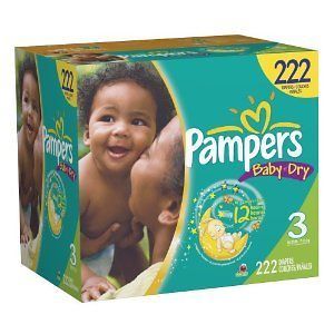 pampers baby dry 222 count size 3 cheap time left