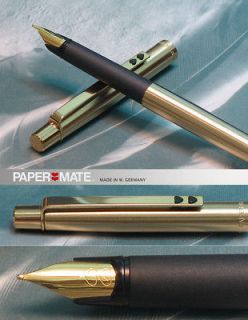   Gold MKV Fountain Pen Made in Germany PAPER MATE 1980s Mint in Box