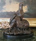 Game Bird Hunter Partridge Grouse Bronze Marble Statue Trophy Room 