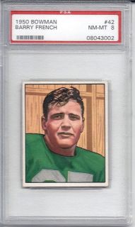 1950 bowman 42 barry french colts psa 8 nmmt returns