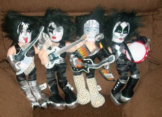 KISS 16.5” Plush Toy Doll Set by Toy Works 2002 Rare Complete Set 