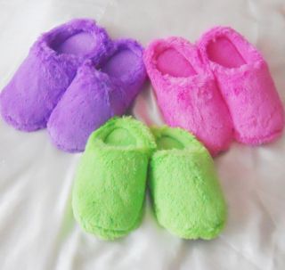 women fuzzy clog slippers pink green purple s m l new