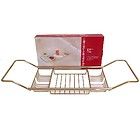   DELUXE ADJUSTABLE METAL OVER BATH WIRE RACK TRAY ANTIQUE GOLD