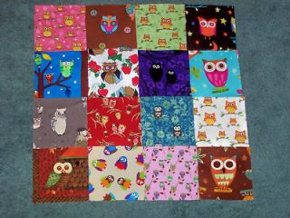 newly listed 30 4 fabric squares owls 