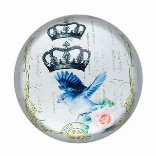 glass dome paperweight bluebird king crown 3 new in box