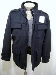 Men Calvin Klein S Wool Winter Zip Pea Coat Car Jacket Charcoal Gray 