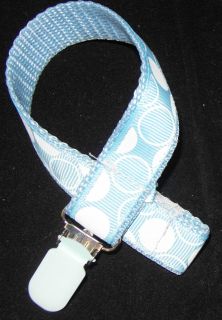 Handmade Baby Dummy Pacifier Soother Binky Clip Holder Saver Blue 