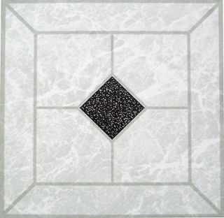   FLOOR TILES Black/White Diamond SELF STICK (Peel & Stick Adhesive