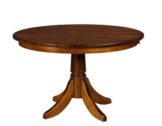Amish Round Pedestal Dining Table Rustic Solid Wood Traditional 