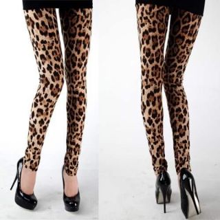   Women Sexy Leggings Tights Pants   Leopard Brown Print sz XL XLarge