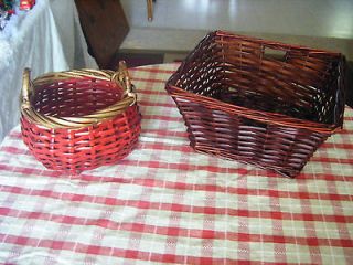 Wicker Christmas Baskets Home Made Gift giving Bakery Crafts Holiday 