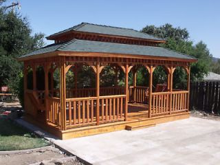 12 x 20 RECTANGLE GAZEBO w/ 2 porch swings INSTALLED by THE GAZEBO 