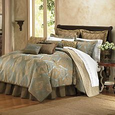 bombay cambay taupe tan blue queen comforter 4pc set time