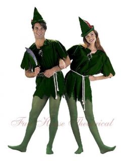 PETER PAN HALLOWEEN COSTUME Fairytale Outfit Adult Unisex 88077