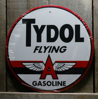 METAL TYDOL FLYING A GASOLINE & OIL LOGO TIN SIGN GARAGE CAR MAN CAVE 