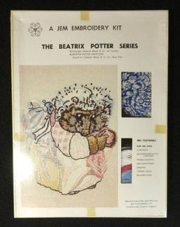 Beatrix Potter Mrs Tiggywinkle Vintage JEM Crewel Embroidery Kit NEw