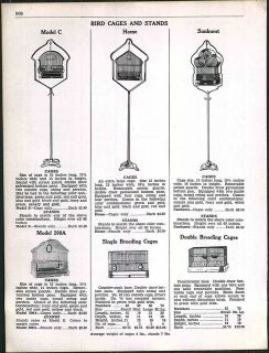 1947 ad bird cages stands breeding cages home sunburst time