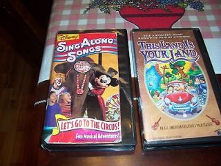   VHS Animated Kids Songs of Woody Guthrie & Disney Sing Along Songs