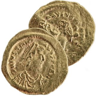 527 565 Byzantine Empire Justinianus I Gold Tremissis coin Offers 