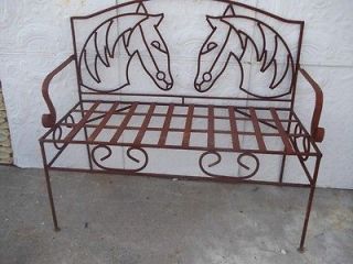 Large Wrought Iron Horse Bench, Several colors, Patio & Deck Furniture