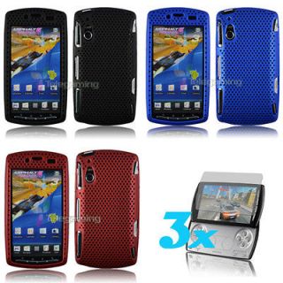 Newly listed 3X MESH HARD CASE+RUBBER SONY ERICSSON XPERIA PLAY Black 