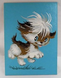 vintage paint by number painting pbn puppy love 1972 6x8