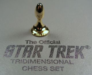 franklin mint star trek 3d chess gold plated pawn time