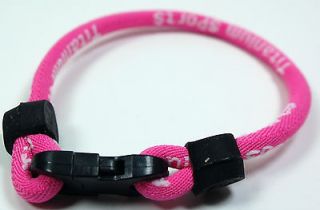 Hot Pink Titanium Dual Sport Single Loop Balance Bracelet Wristband 