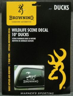browning official duck scene white vinyl window decal time left