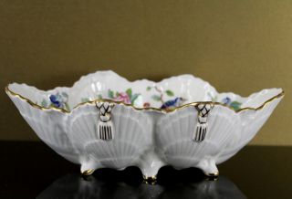   AYNSLEY BONE CHINA OVAL SHELL AND TASSEL BOWL FOOTED PEMBROKE PATTERN