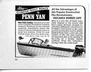 1958 vintage ad clinker built boats by penn yan new