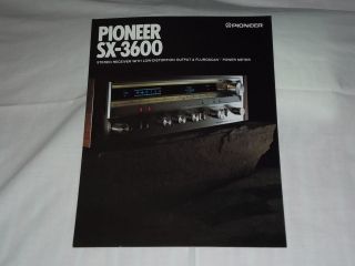 Pioneer SX 3600 Stereo Receiver Original Catalog / Brochure X Rare