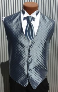Mens DESERT BLUE Tuxedo Vest/Tie or Bow Tie Set   All Sizes   FREE 
