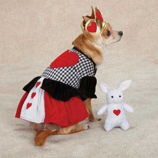   Canine Queen of Hearts Dog Halloween Costume XS XL Pet dress crown