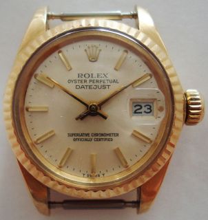 AUTHENTIC ROLEX OYSTER PERPETUAL DATEJUST 18K SOLID GOLD 6917 CAL2030 
