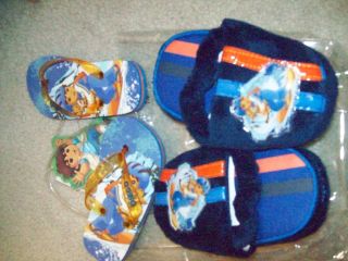   DIEGO SET OF SLIPPERS AND FLIP FLOPS IN A SNAP PLASTIC BAG SIZE 9 10