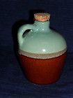ceramic blue brown pottery jug w cork enlarge