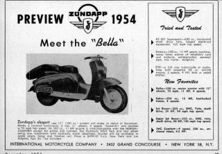 1954 zundapp bella scooter original ad  13