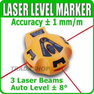 Self Level Laser Marker Liner 3 Beams Plumb Tool Pin Fix with ± 8˚