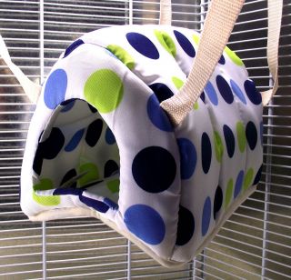  BLUE POLKA DOT IGLOO ~ Degus Rats Ferrets Rodents ~ bed & toy for cage