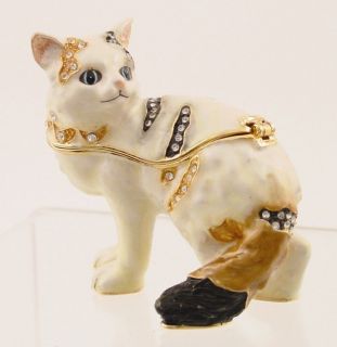 scottish fold cat pewter austrian crystal jewelry box time left