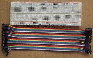 MB102 Breadboard & 40PCS Dupont Cable,2.54mm 1P 1P Female to Female 